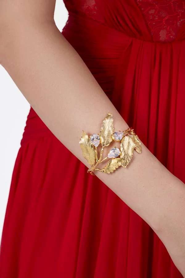 gold leaf bracelet