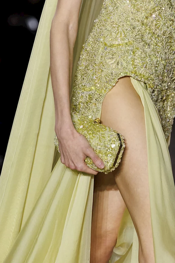 Gold floral crochet bag