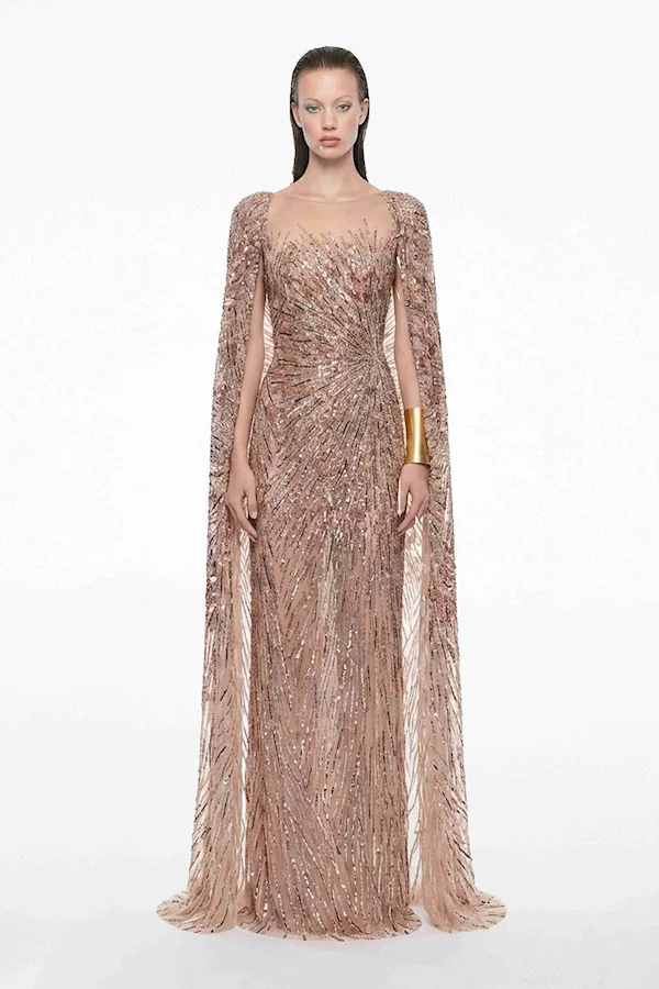 nude embellished tulle dress